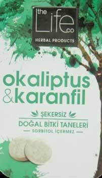 The LifeCo OkaliptusKaranfil Doğal Bitki Taneleri Pastil